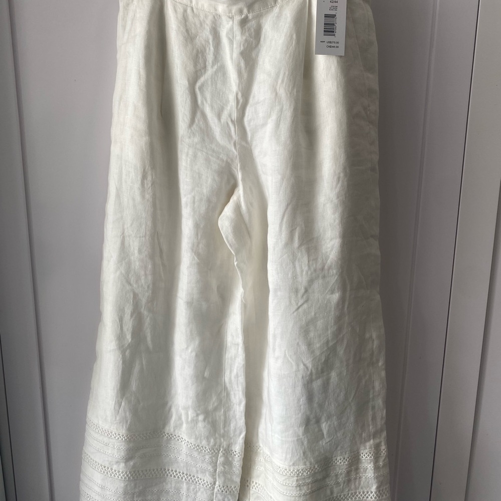 Elie Tahari Cream Wide-Leg Pants